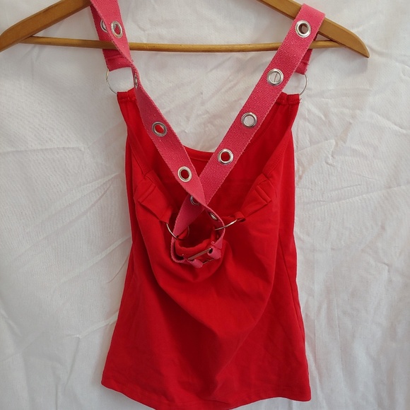 Punk, Red Cross-Strap Tank Top, SQ Freedom - Picture 4 of 4